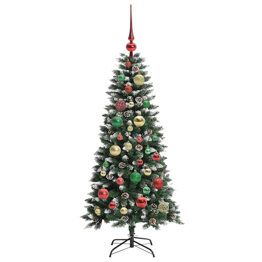 Mű karácsonyfa 150 LED-del Zöld 120 cm PVC és Műanyag és Acél