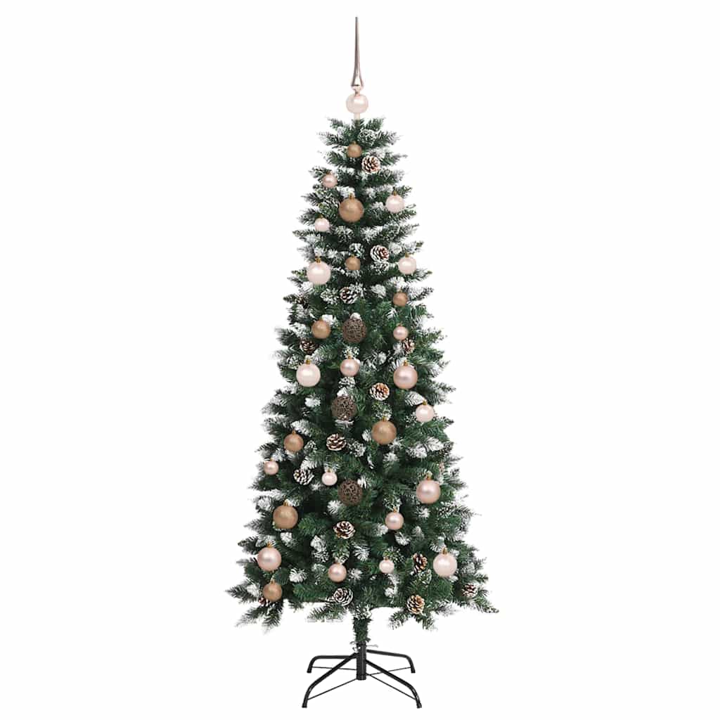 Mű karácsonyfa 150 LED-del Zöld 150 cm PVC és Műanyag és Acél