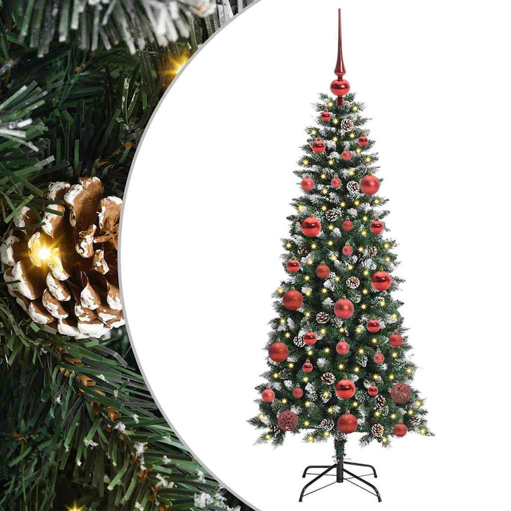 Mű karácsonyfa 150 LED-del Zöld 150 cm PVC és Műanyag és Acél