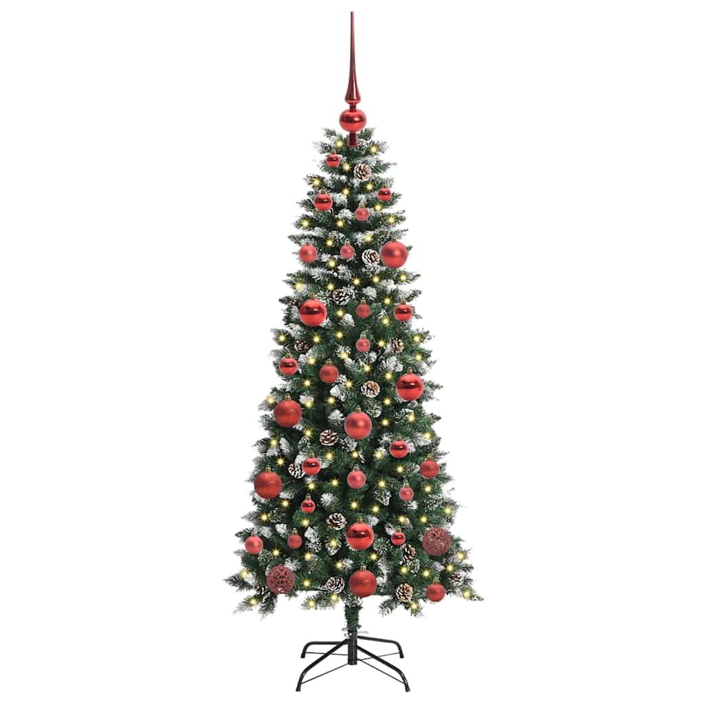 Mű karácsonyfa 150 LED-del Zöld 150 cm PVC és Műanyag és Acél