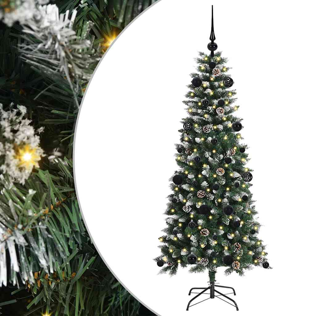 Mű karácsonyfa 150 LED-del Zöld 150 cm PVC és Műanyag és Acél