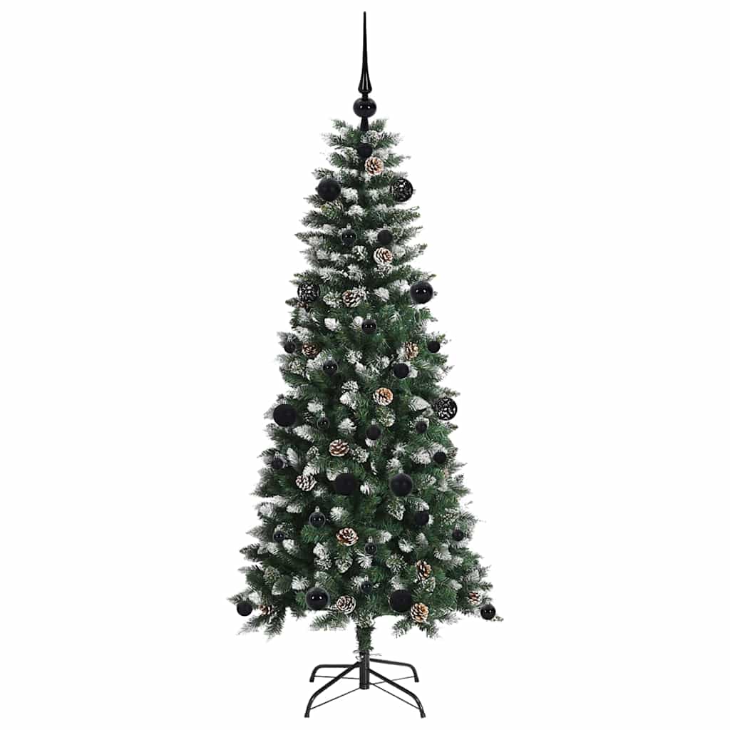 Mű karácsonyfa 150 LED-del Zöld 150 cm PVC és Műanyag és Acél