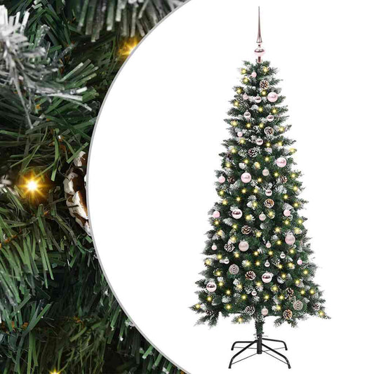 Mű karácsonyfa 150 LED-del Zöld 150 cm PVC és Műanyag és Acél