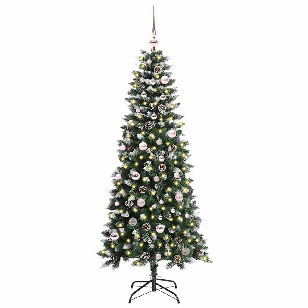 Mű karácsonyfa 150 LED-del Zöld 150 cm PVC és Műanyag és Acél