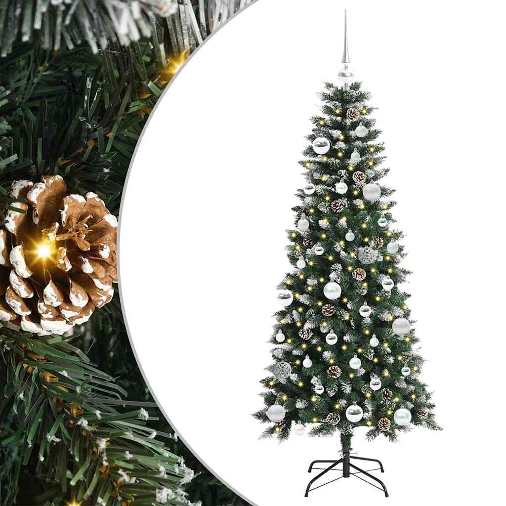 Mű karácsonyfa 150 LED-del Zöld 150 cm PVC és Műanyag és Acél