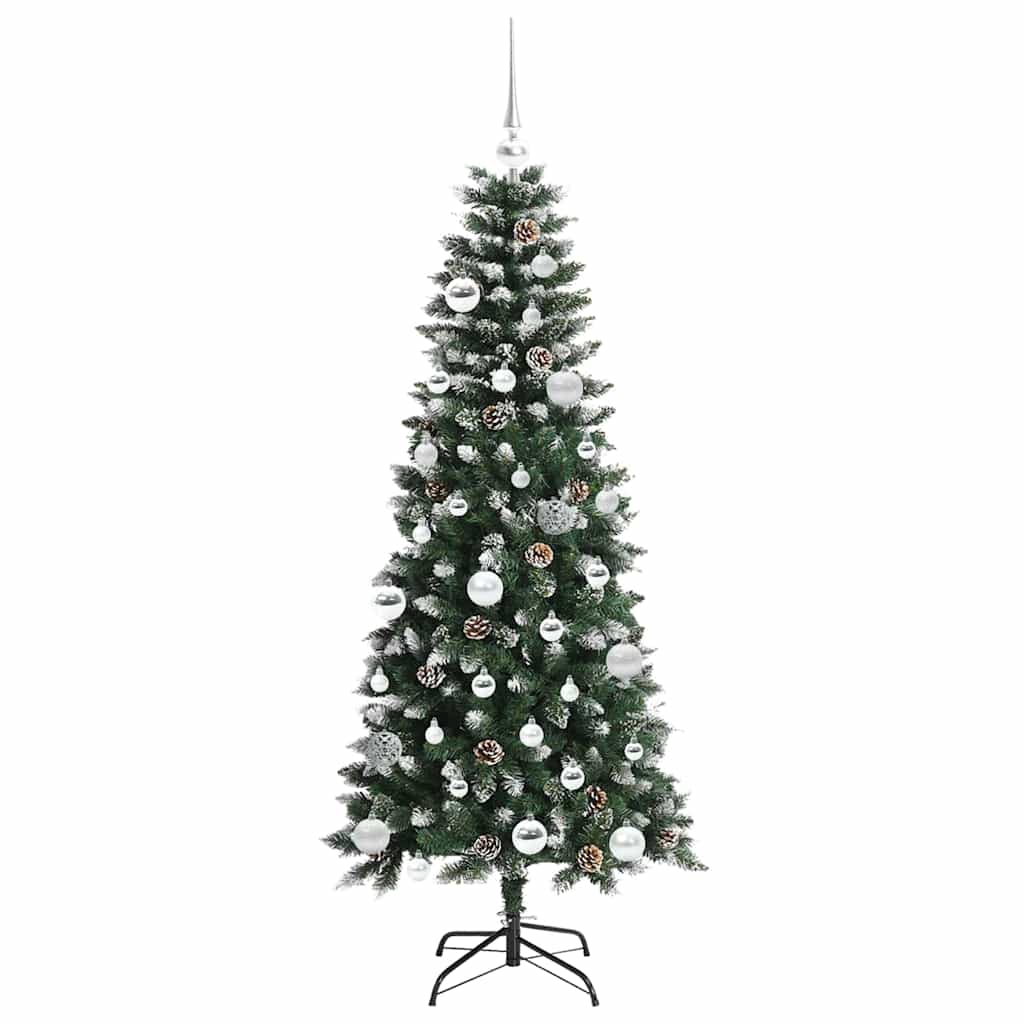 Mű karácsonyfa 150 LED-del Zöld 150 cm PVC és Műanyag és Acél