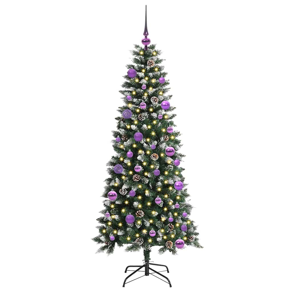 Mű karácsonyfa 150 LED-del Zöld 150 cm PVC és Műanyag és Acél