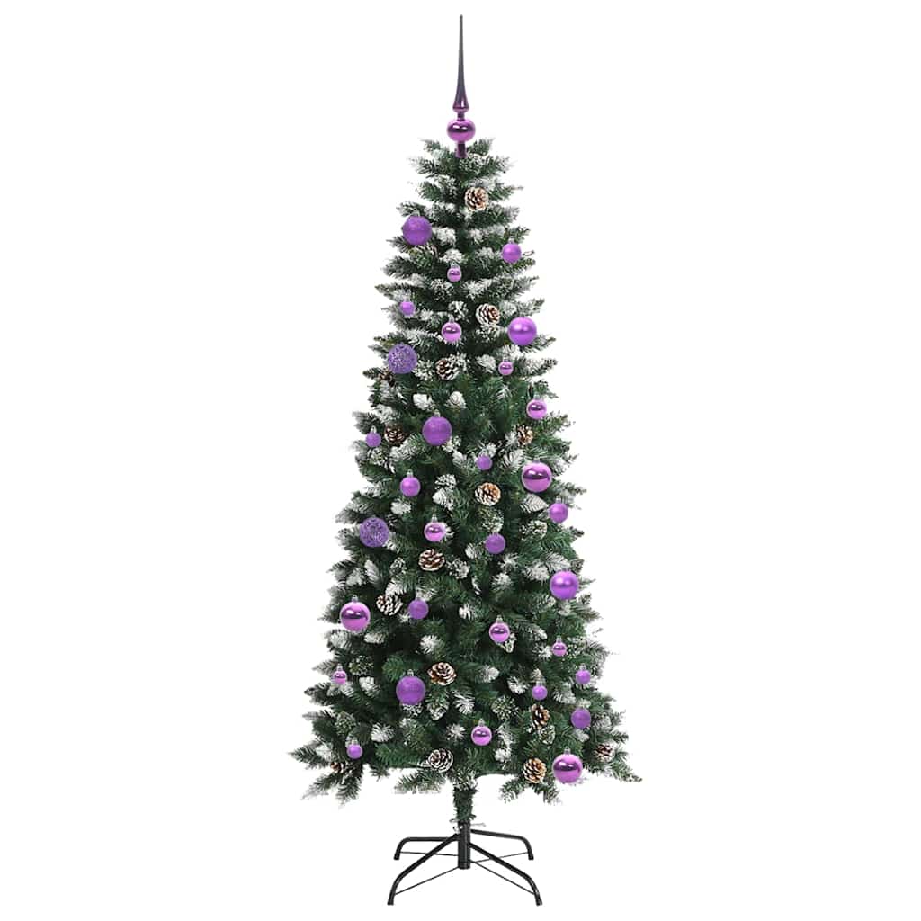 Mű karácsonyfa 150 LED-del Zöld 150 cm PVC és Műanyag és Acél