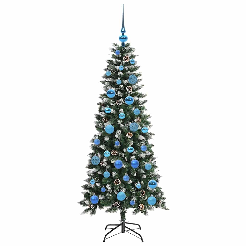 Mű karácsonyfa 150 LED-del Zöld 150 cm PVC és Műanyag és Acél