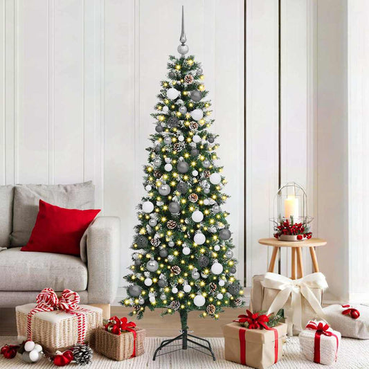 Mű karácsonyfa 300 LED-del Zöld 180 cm PVC és Műanyag és Acél