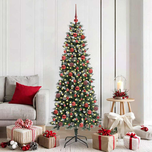 Mű karácsonyfa 300 LED-del Zöld 180 cm PVC és Műanyag és Acél
