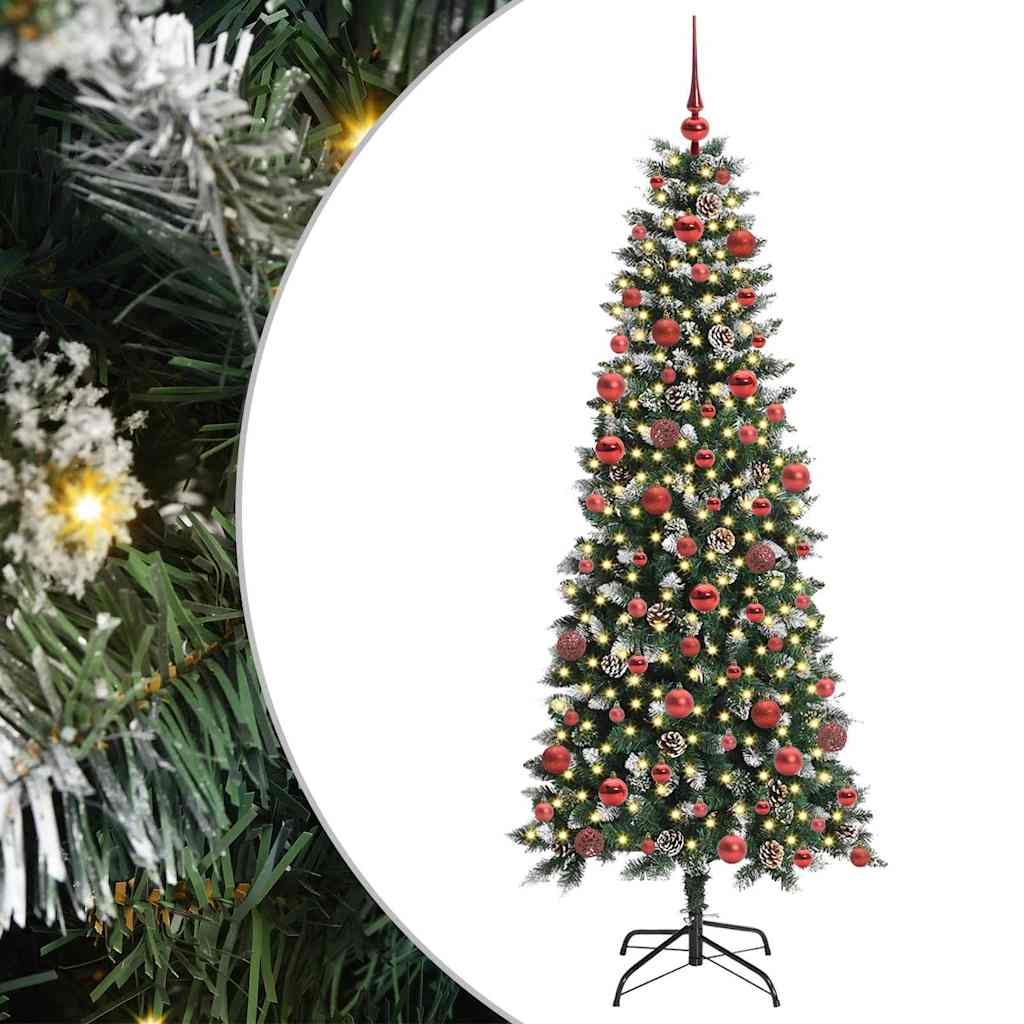 Mű karácsonyfa 300 LED-del Zöld 180 cm PVC és Műanyag és Acél