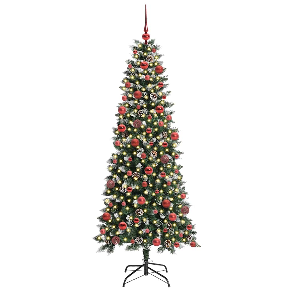 Mű karácsonyfa 300 LED-del Zöld 180 cm PVC és Műanyag és Acél