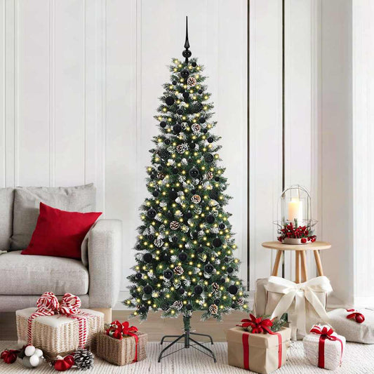 Mű karácsonyfa 300 LED-del Zöld 180 cm PVC és Műanyag és Acél
