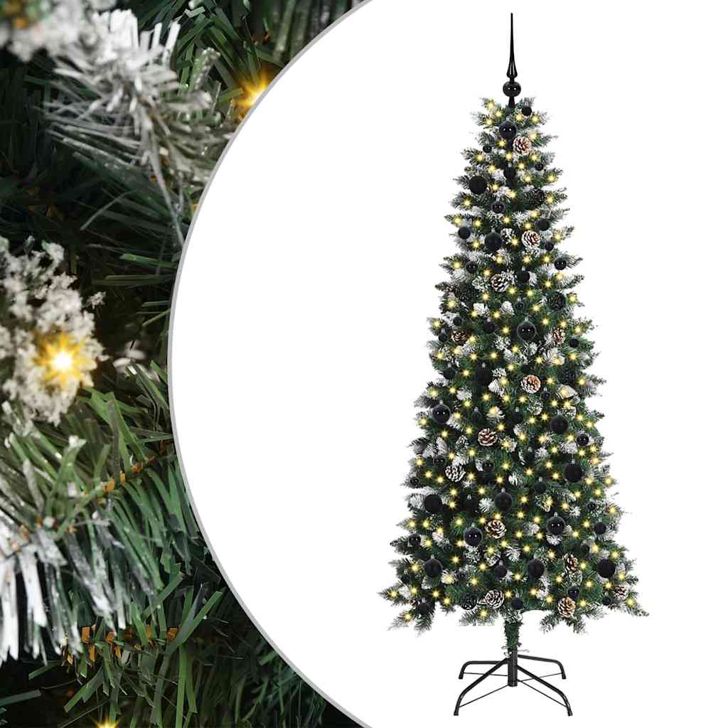 Mű karácsonyfa 300 LED-del Zöld 180 cm PVC és Műanyag és Acél