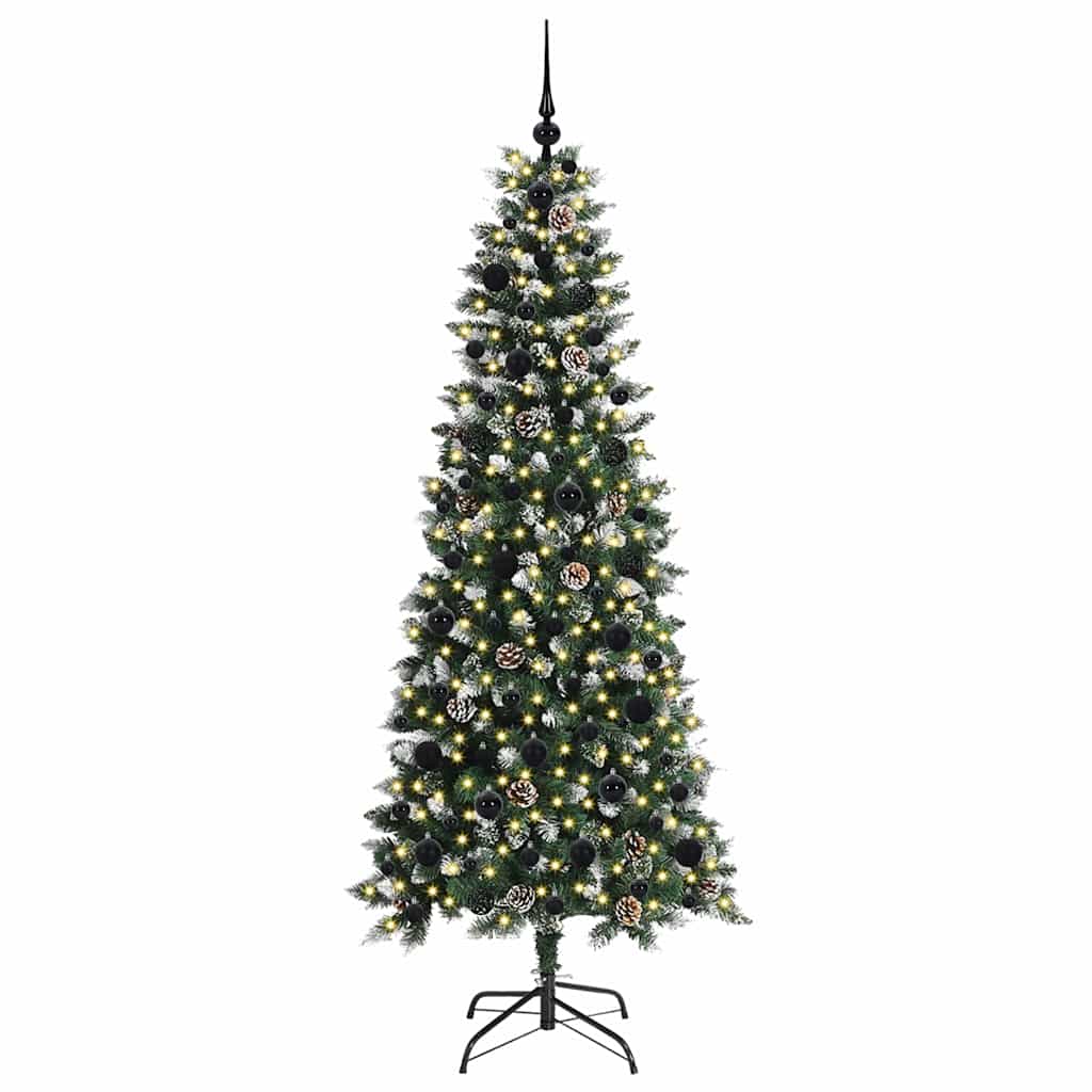 Mű karácsonyfa 300 LED-del Zöld 180 cm PVC és Műanyag és Acél