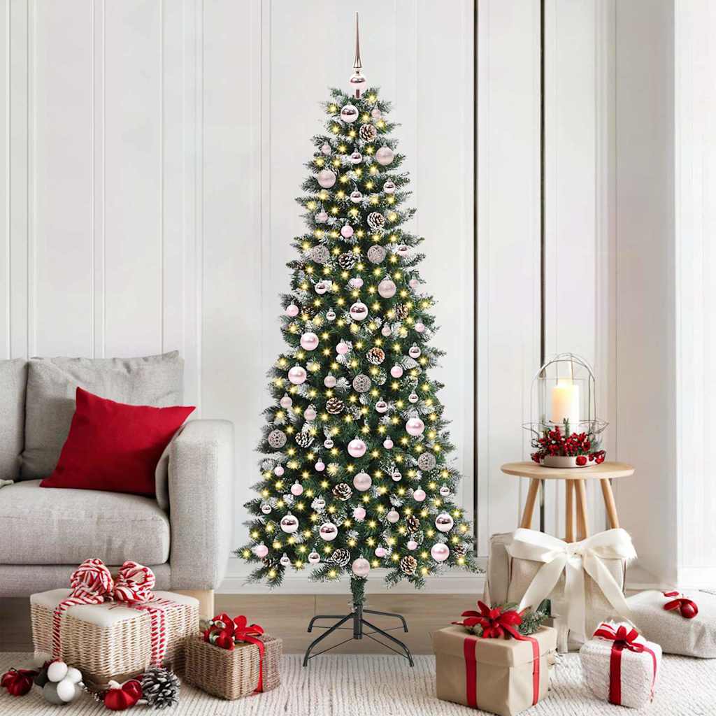 Mű karácsonyfa 300 LED-del Zöld 180 cm PVC és Műanyag és Acél