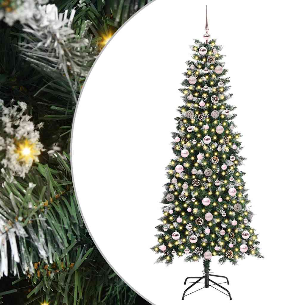 Mű karácsonyfa 300 LED-del Zöld 180 cm PVC és Műanyag és Acél