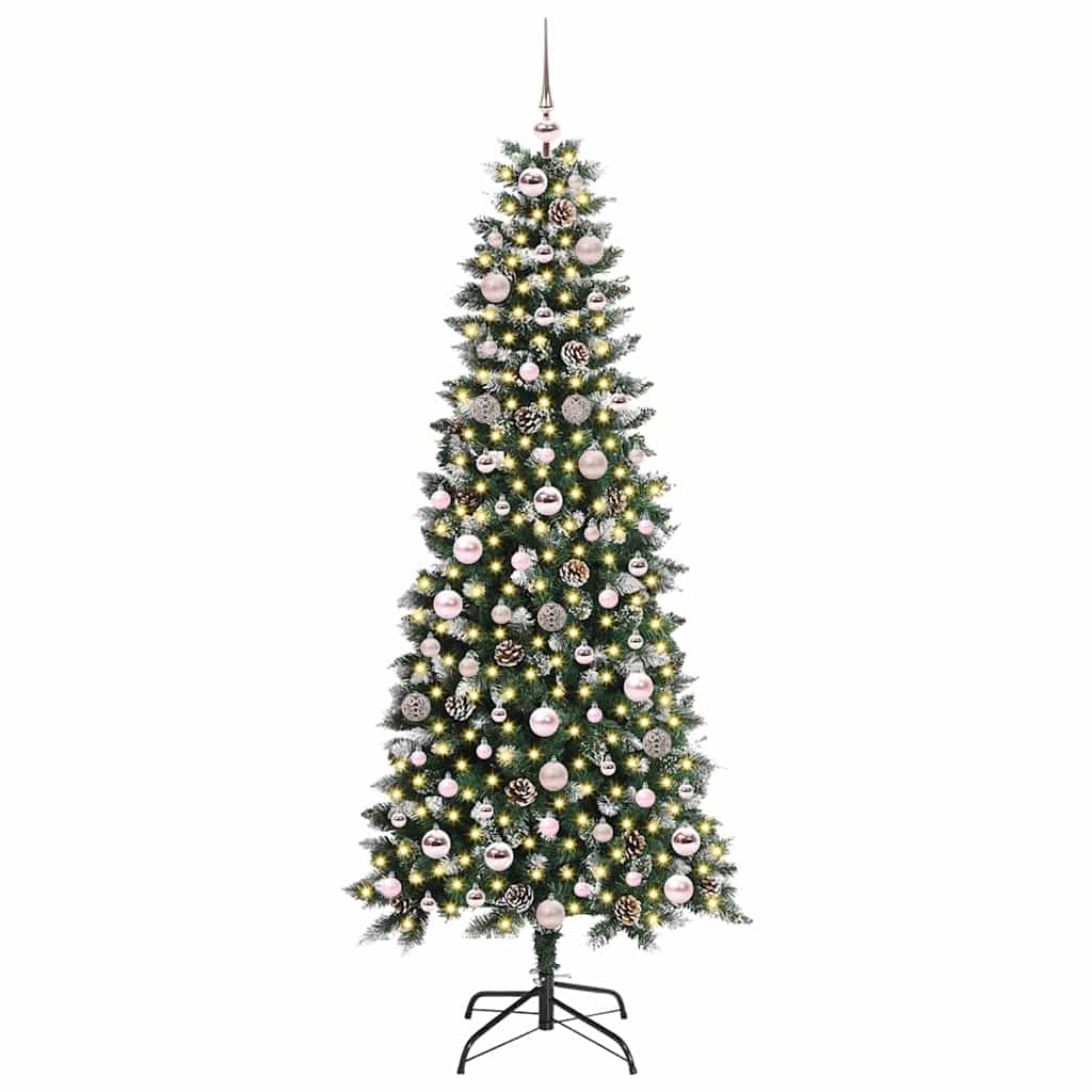 Mű karácsonyfa 300 LED-del Zöld 180 cm PVC és Műanyag és Acél