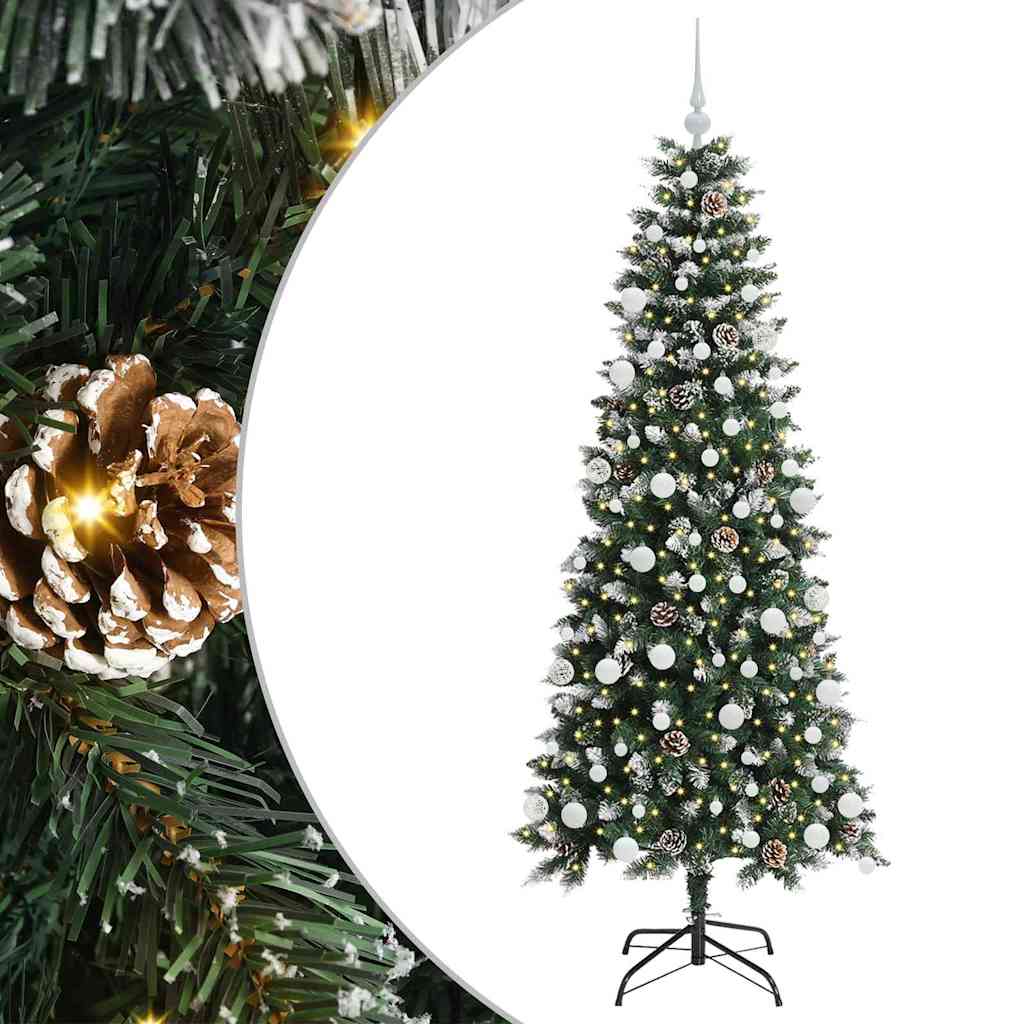 Mű karácsonyfa 300 LED-del Zöld 180 cm PVC és Műanyag és Acél