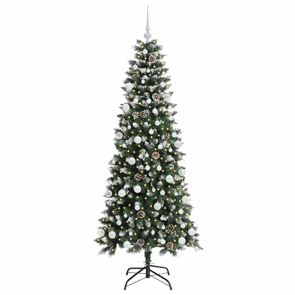 Mű karácsonyfa 300 LED-del Zöld 180 cm PVC és Műanyag és Acél