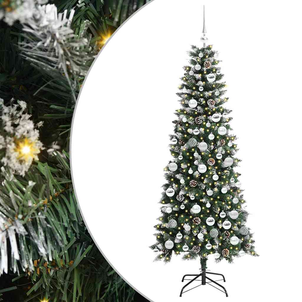 Mű karácsonyfa 300 LED-del Zöld 180 cm PVC és Műanyag és Acél