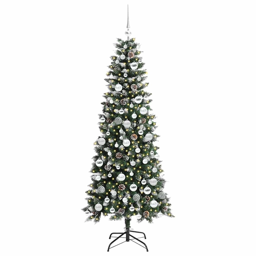 Mű karácsonyfa 300 LED-del Zöld 180 cm PVC és Műanyag és Acél