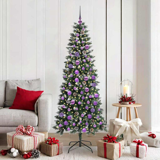Mű karácsonyfa 300 LED-del Zöld 180 cm PVC és Műanyag és Acél