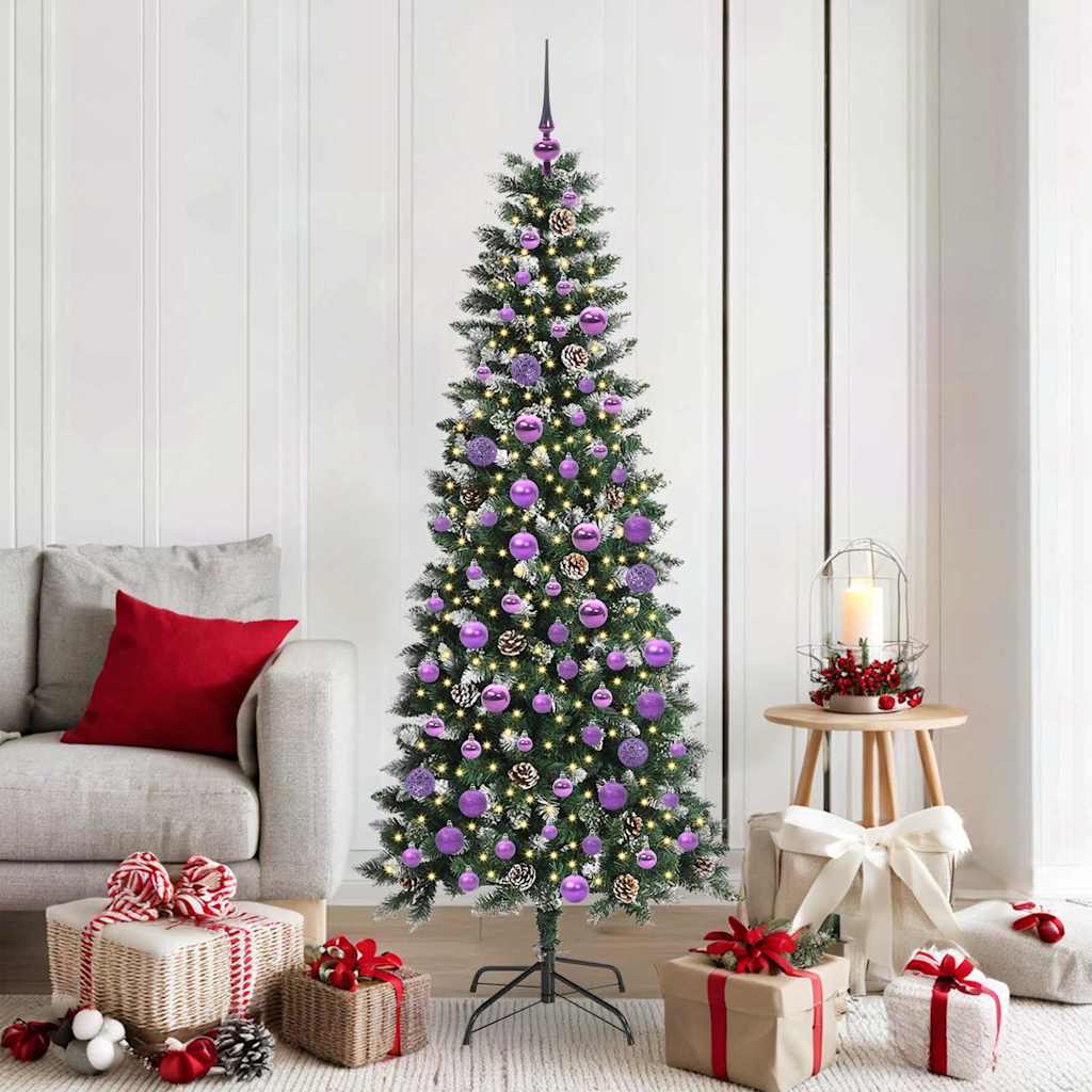 Mű karácsonyfa 300 LED-del Zöld 180 cm PVC és Műanyag és Acél