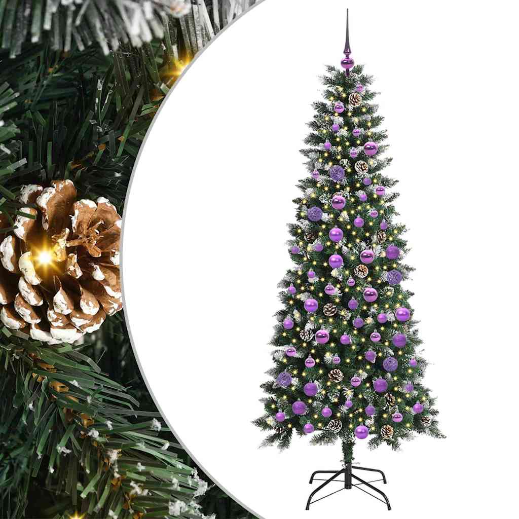 Mű karácsonyfa 300 LED-del Zöld 180 cm PVC és Műanyag és Acél