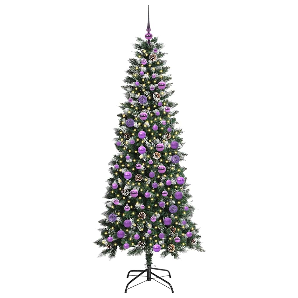 Mű karácsonyfa 300 LED-del Zöld 180 cm PVC és Műanyag és Acél