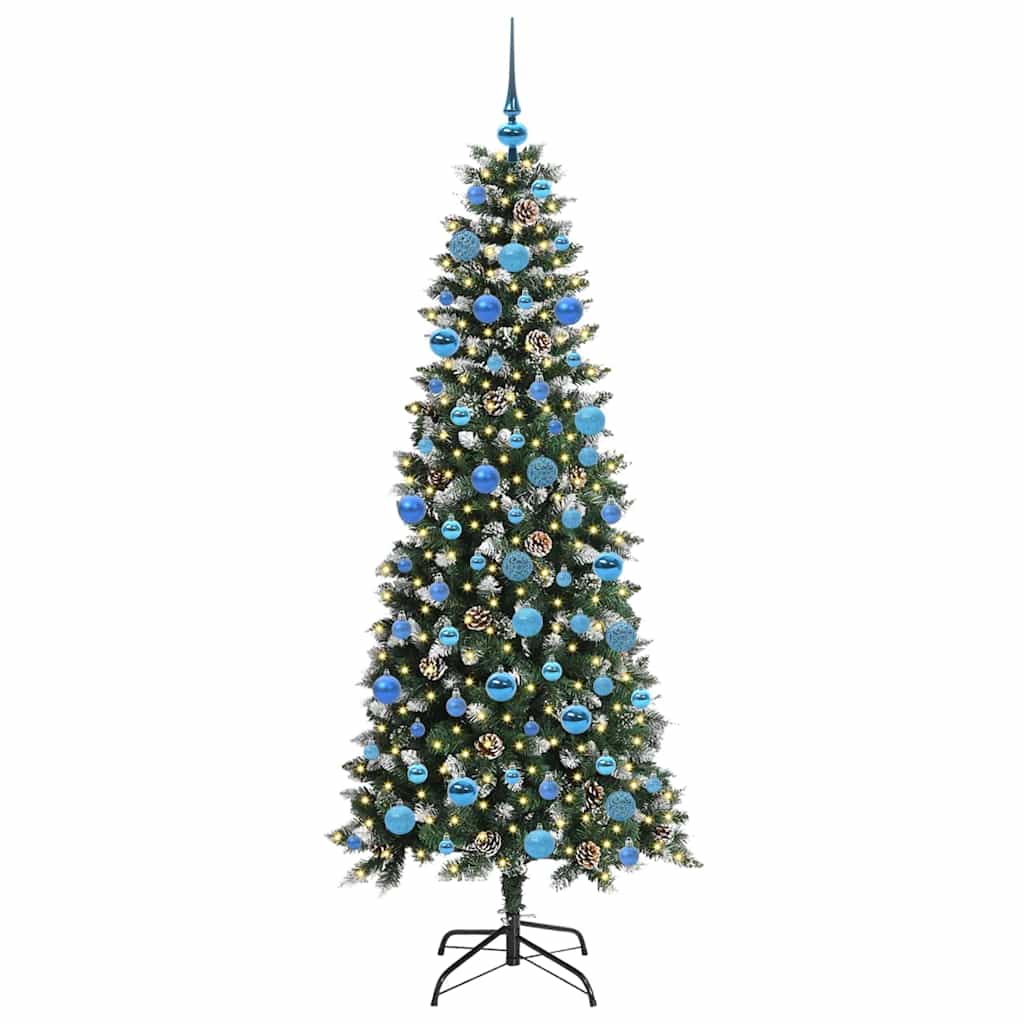 Mű karácsonyfa 300 LED-del Zöld 180 cm PVC és Műanyag és Acél