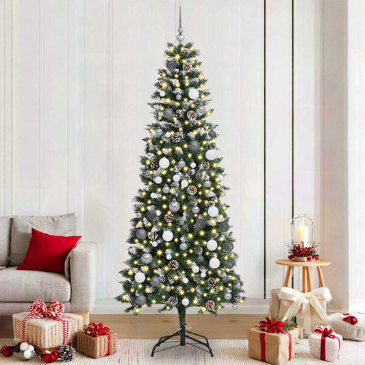Mű karácsonyfa 300 LED-del Zöld 210 cm PVC és Műanyag és Acél