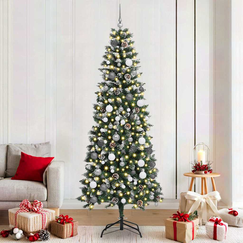 Mű karácsonyfa 300 LED-del Zöld 210 cm PVC és Műanyag és Acél