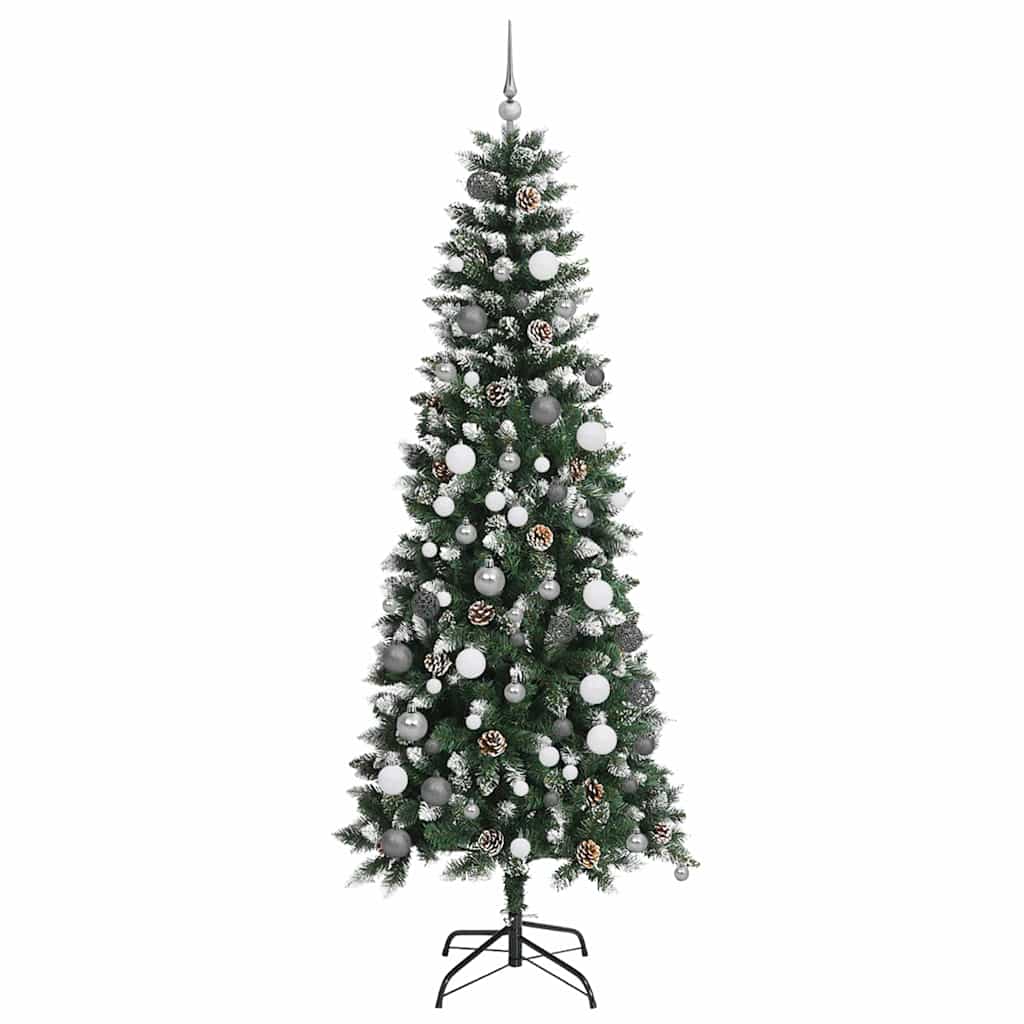 Mű karácsonyfa 300 LED-del Zöld 210 cm PVC és Műanyag és Acél