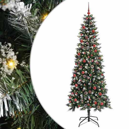 Mű karácsonyfa 300 LED-del Zöld 210 cm PVC és Műanyag és Acél