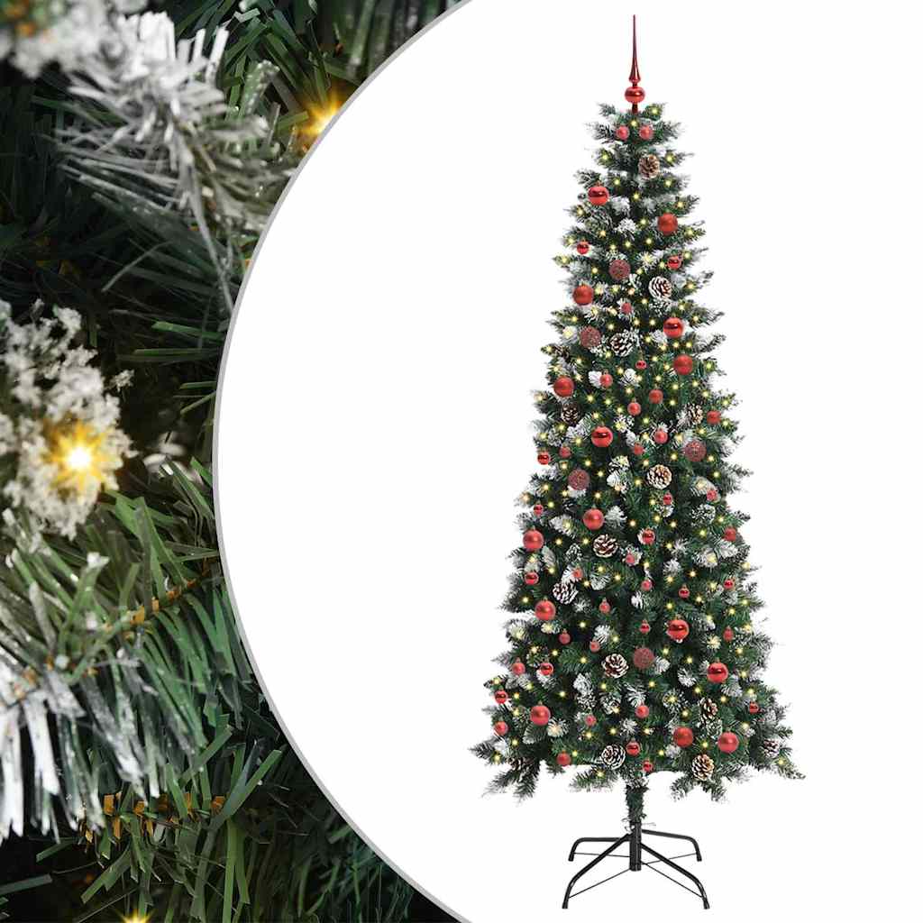 Mű karácsonyfa 300 LED-del Zöld 210 cm PVC és Műanyag és Acél