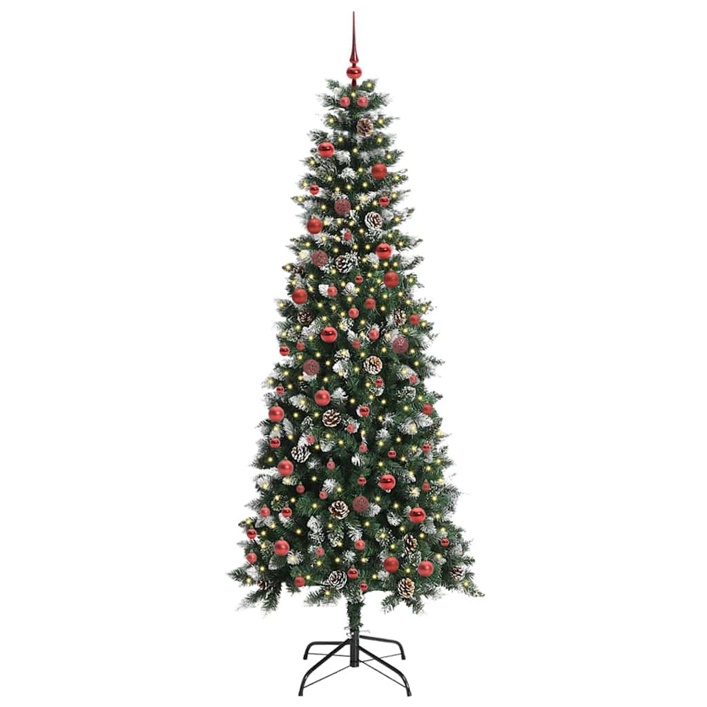 Mű karácsonyfa 300 LED-del Zöld 210 cm PVC és Műanyag és Acél