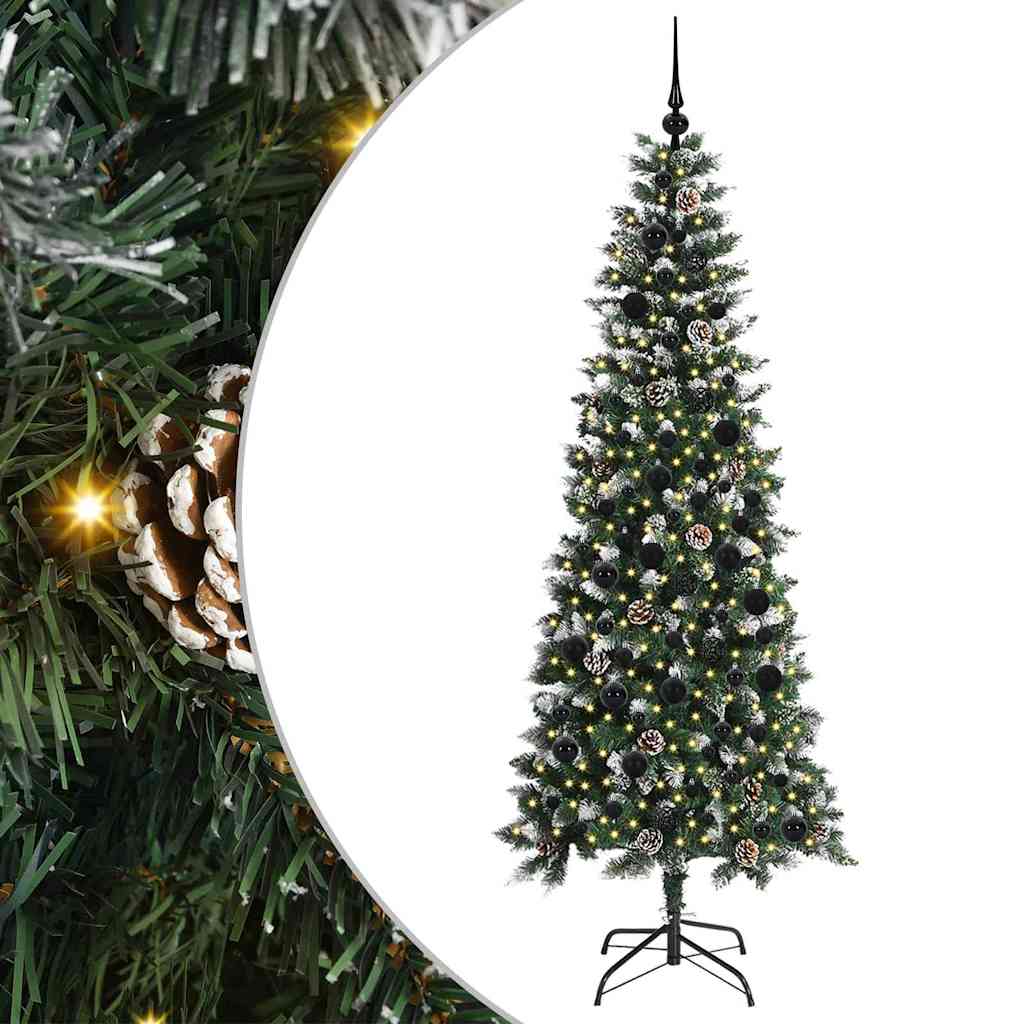 Mű karácsonyfa 300 LED-del Zöld 210 cm PVC és Műanyag és Acél