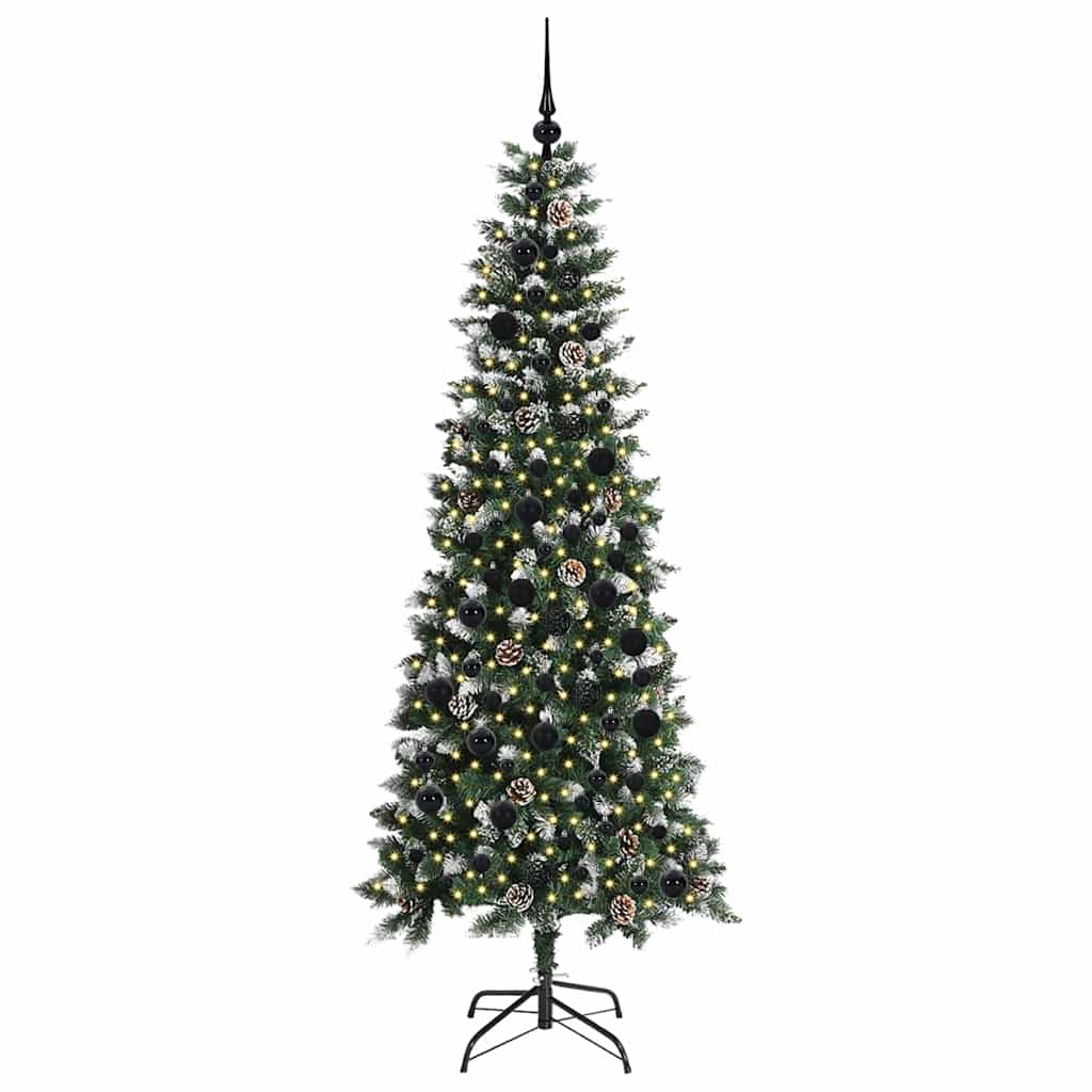 Mű karácsonyfa 300 LED-del Zöld 210 cm PVC és Műanyag és Acél