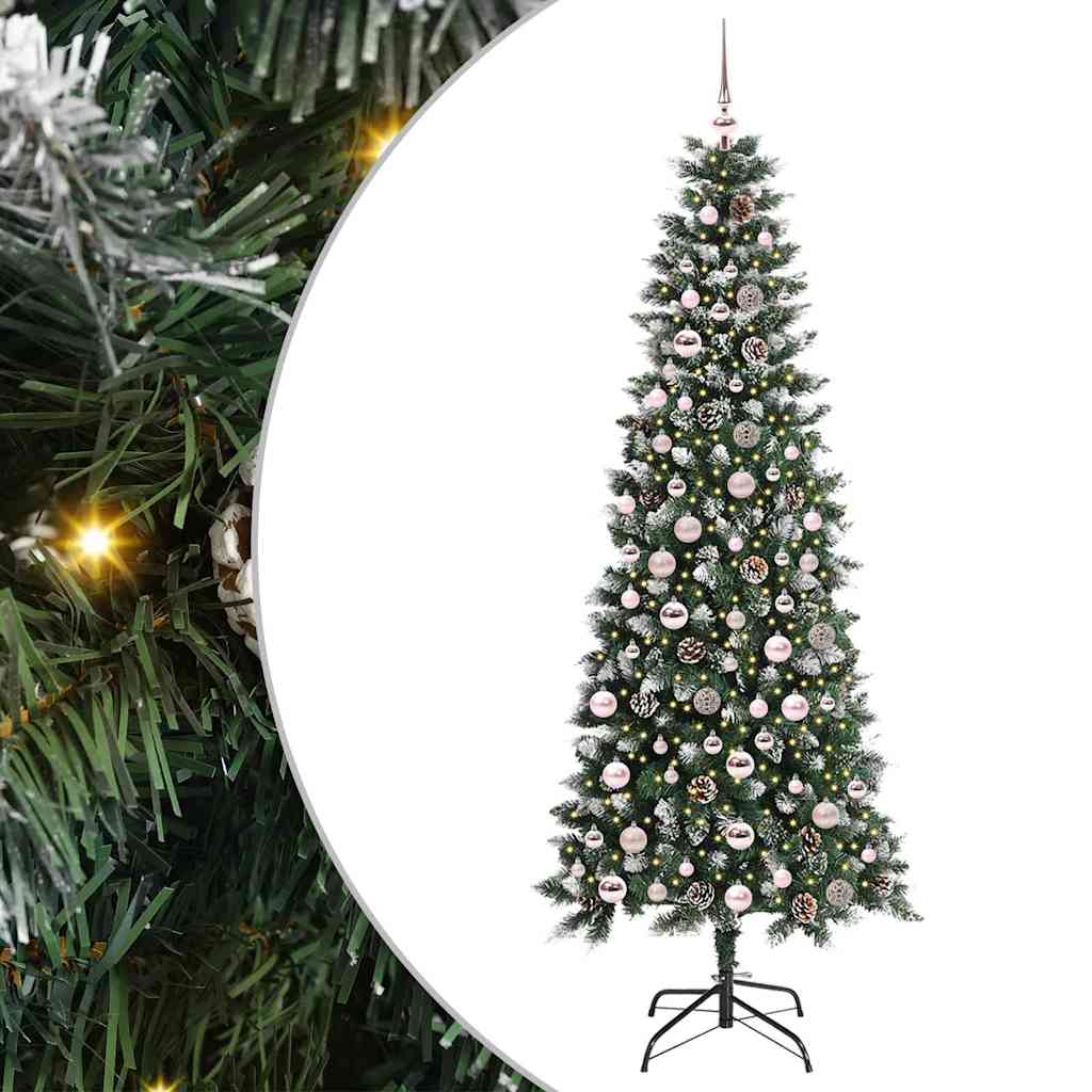 Mű karácsonyfa 300 LED-del Zöld 210 cm PVC és Műanyag és Acél