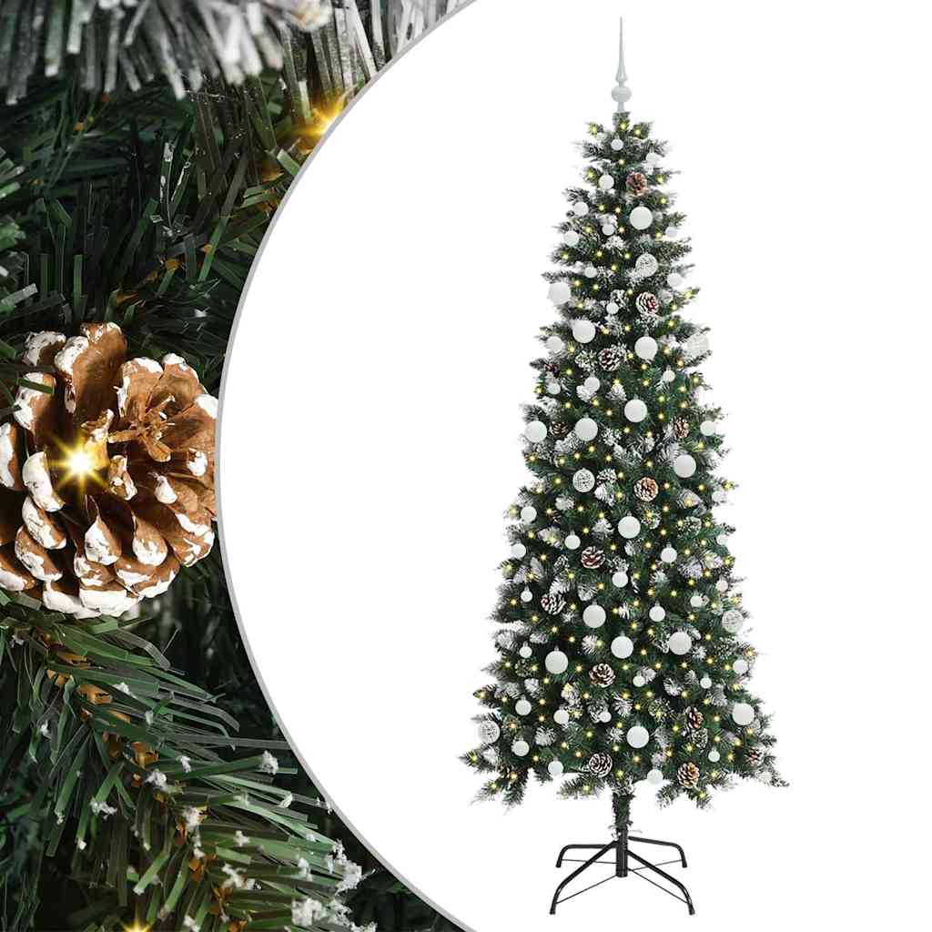 Mű karácsonyfa 300 LED-del Zöld 210 cm PVC és Műanyag és Acél