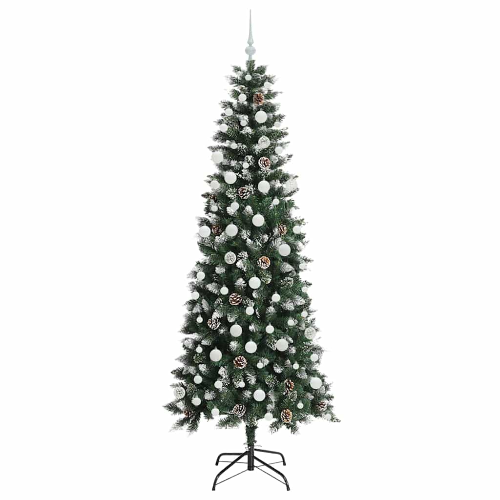 Mű karácsonyfa 300 LED-del Zöld 210 cm PVC és Műanyag és Acél