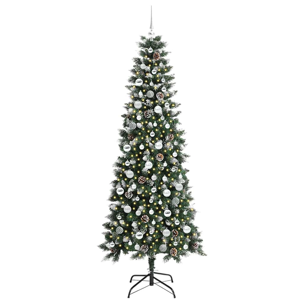 Mű karácsonyfa 300 LED-del Zöld 210 cm PVC és Műanyag és Acél