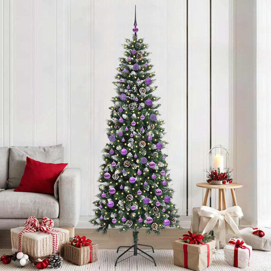Mű karácsonyfa 300 LED-del Zöld 210 cm PVC és Műanyag és Acél