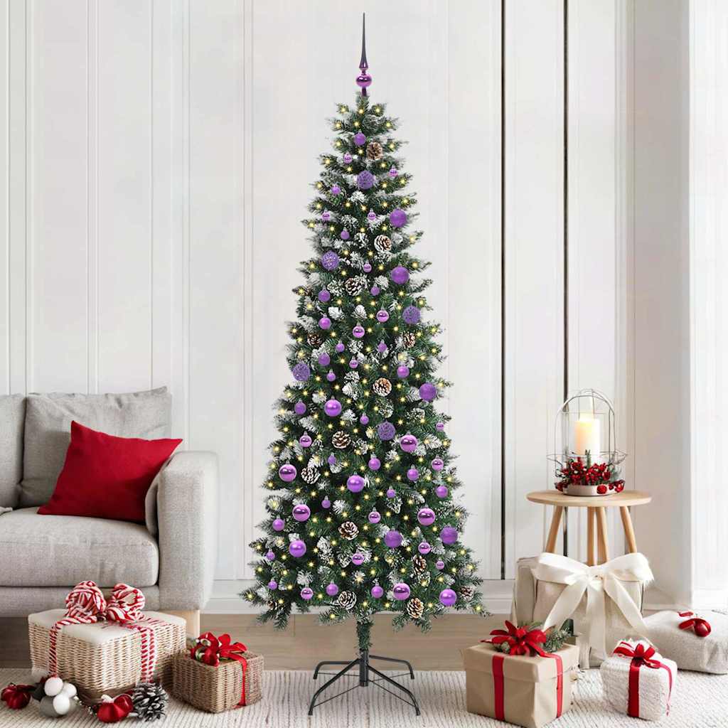 Mű karácsonyfa 300 LED-del Zöld 210 cm PVC és Műanyag és Acél