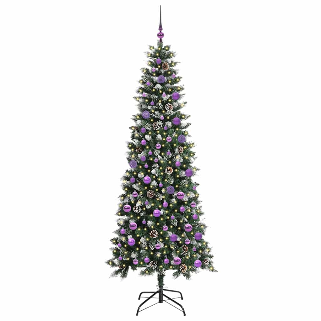 Mű karácsonyfa 300 LED-del Zöld 210 cm PVC és Műanyag és Acél