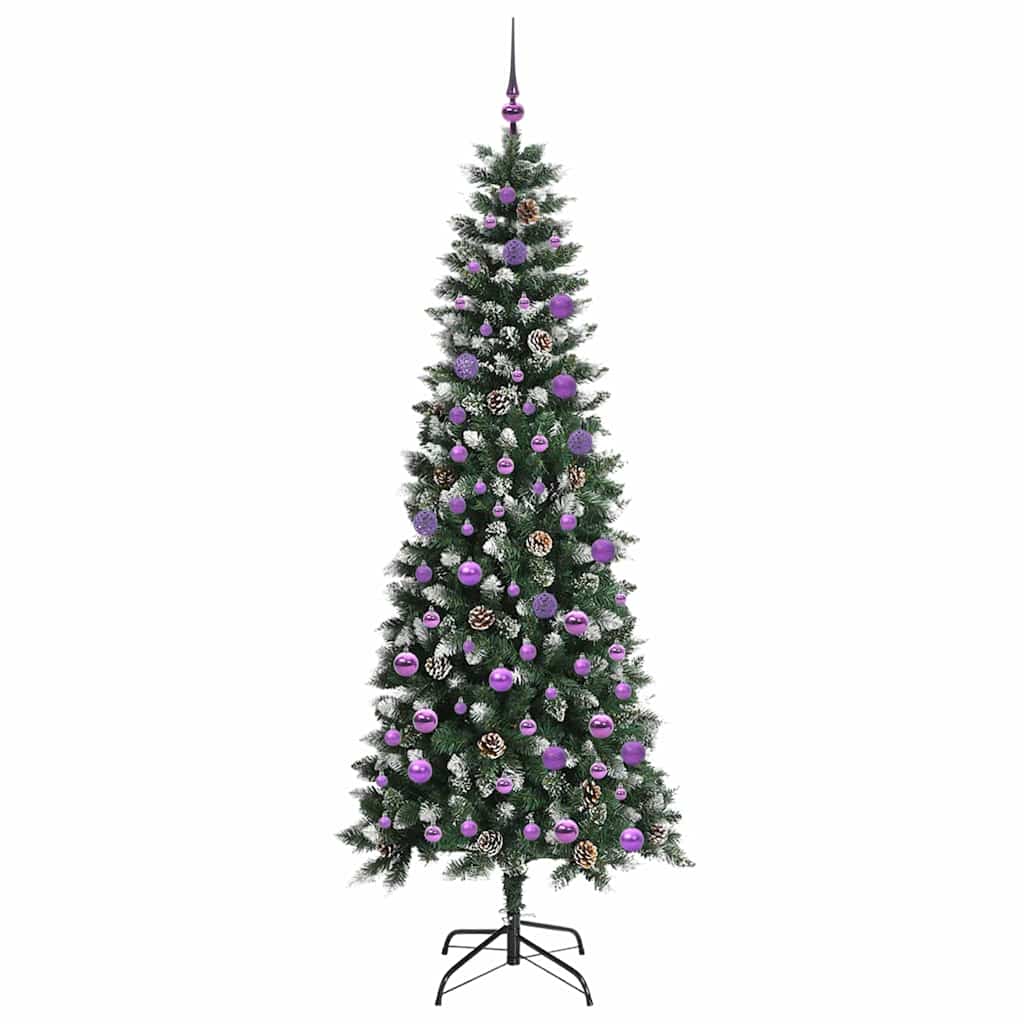 Mű karácsonyfa 300 LED-del Zöld 210 cm PVC és Műanyag és Acél