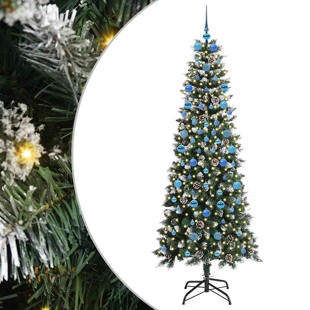 Mű karácsonyfa 300 LED-del Zöld 210 cm PVC és Műanyag és Acél