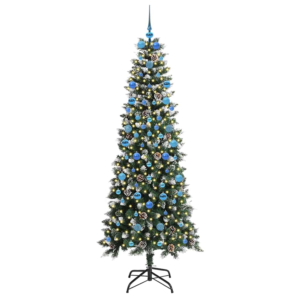 Mű karácsonyfa 300 LED-del Zöld 210 cm PVC és Műanyag és Acél